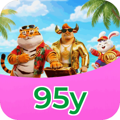 Interface do aplicativo 95y mostrando jogos disponíveis no iOS e Android
